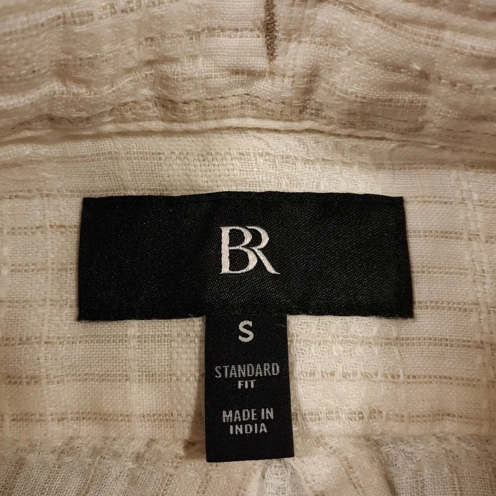 Banana Republic Linen Shirt Mens Small Breathable‎ Casual Beach Beige NEW